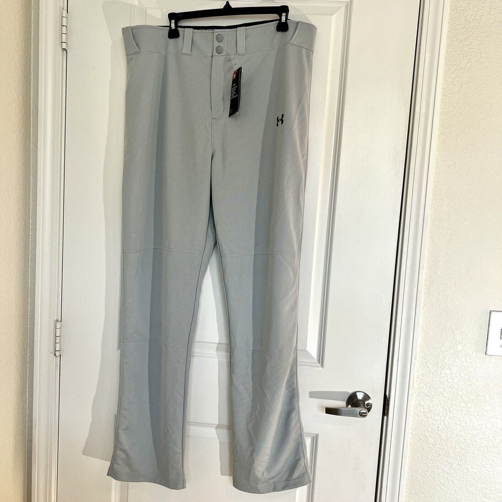 NEW Under Armour Men's X-Large Relaxed Fit HeatGear Baseball Pants Solid Grey